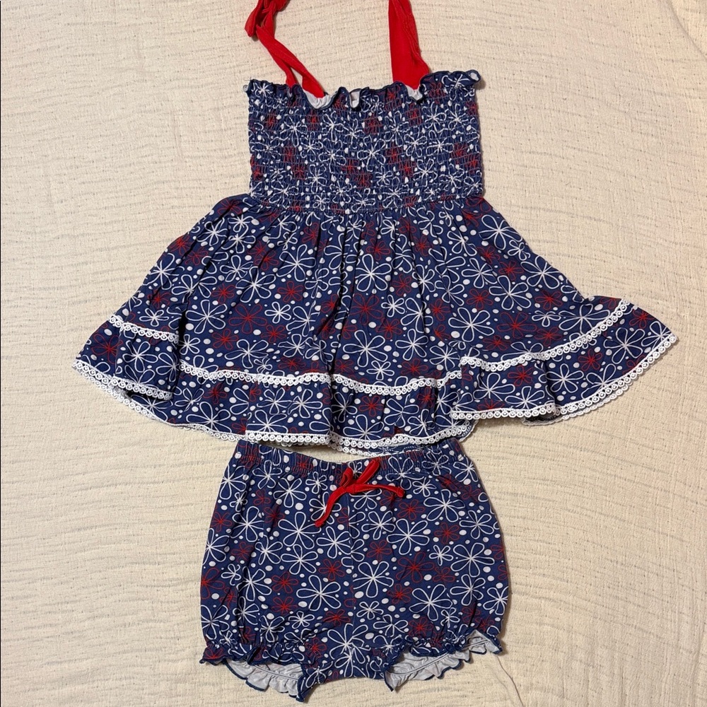 Always in Bloom Red and Blue Floral Tunic